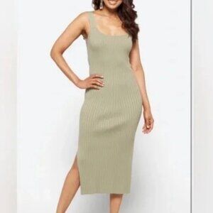 Olive WAYF Ribbed Tank Dress - Large